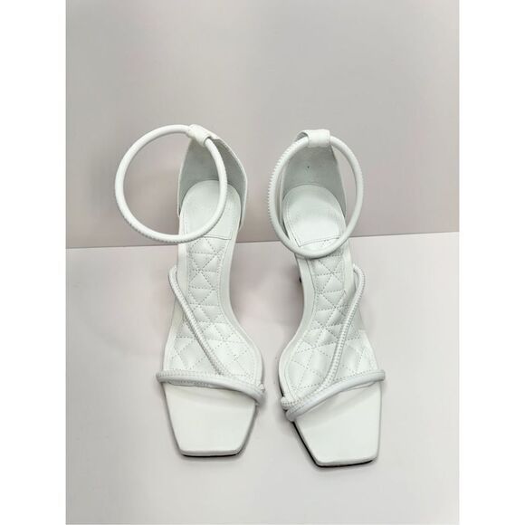 SCHUTZ Dress Sandals Ladies Size 5B White Leather Strappy Open Toe Stiletto Heel - Picture 2 of 11